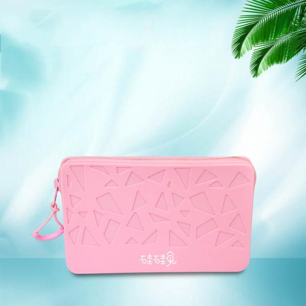 Small Square Silicone Waterproof Organizer Cosmetic Storage Bag Large Capacity  Holder Portable Cosmetic