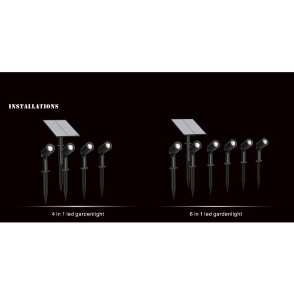 Six Heads IP66 LED Solar Pathway Lights 6500K For Outdoor Garden Walkway