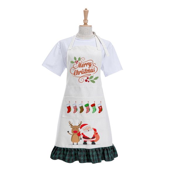 Custom Linen Sublimation Apron Blanks With Pocket Adjustable Neck Strap Kitchen Cooking BBQ Work Apron