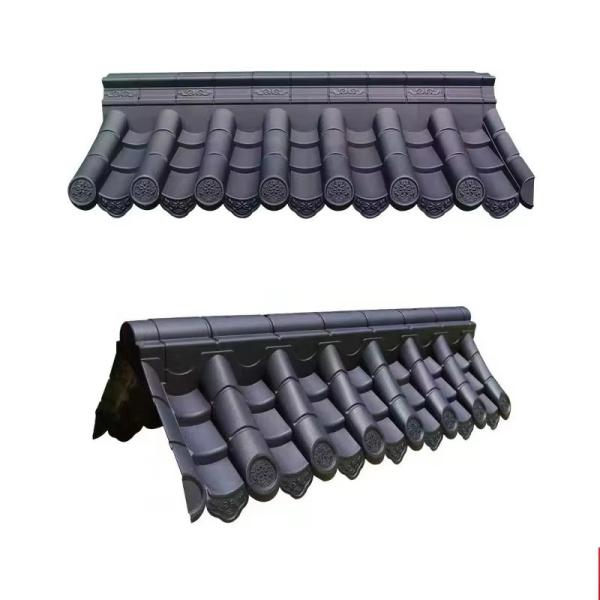 Chinese Traditional Yin Yang Plastic Tile Roof Shingle Korean Roofing Sheet Pvc Synthetic