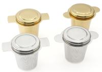 304 higiênicos Mesh Tea Infuser With Lid de aço inoxidável e punhos