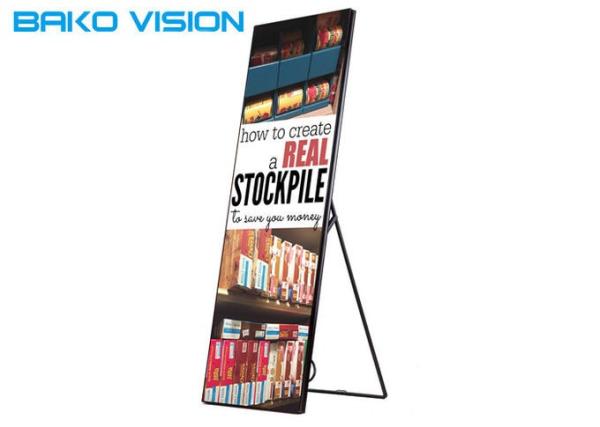 WiFi 4G Control HD digital poster display P2.5 Mall Advertising IP40 With Wheels