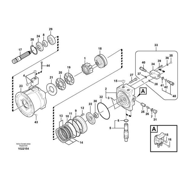 Клапан сброса мотора качания экскаватора VOE14558298 14558298 EC210B