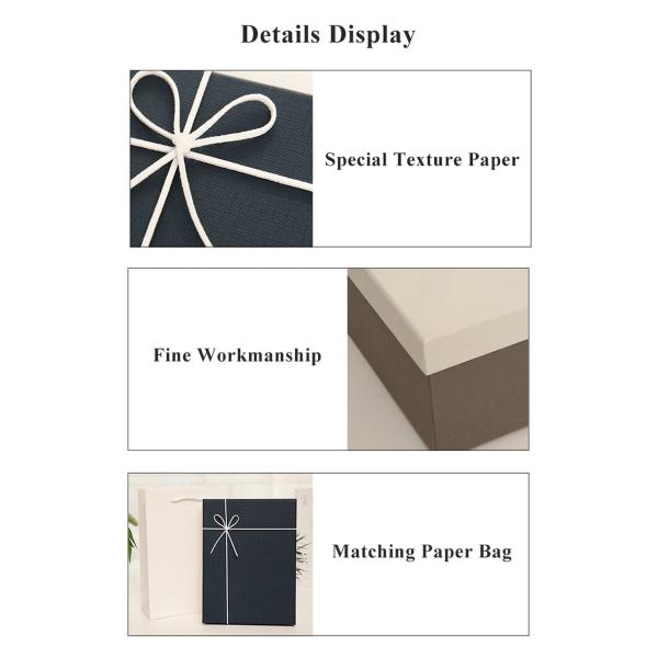 Special Texture Paper Multifunctional Lid And Base Gift Box With Rope Ribbon