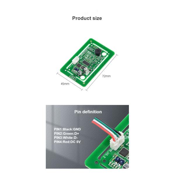 M9-WD-UH-00 RFID Card Reader Module IC Card Reader 13.56MHz High-Frequency M1 Card Reader Fudan F08 Card USB Interface