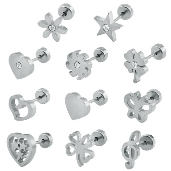 Cute Baby Stud Earrings 19 Styls Baby Girl Earrings High Quality Surgical Steel Kid Studs Body Jewelry Pendientes Hombre