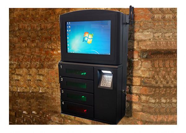 Wall Mounted Outdoor Mobile Phone Charging Station , Touch Screen Electronic Charging Station For Advertising