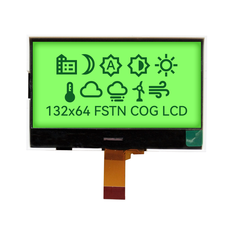 132x64 FSTN Screen COG LCD Module Monochrome Graphic LCD Display with 20 Pin Green Backlight