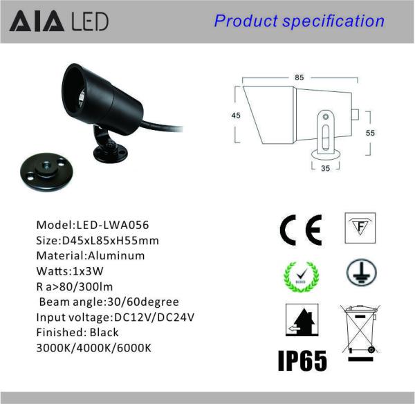 3W IP67 Outdoor LED spot lights &exterior led garden lamp/ LED lawn up light for park