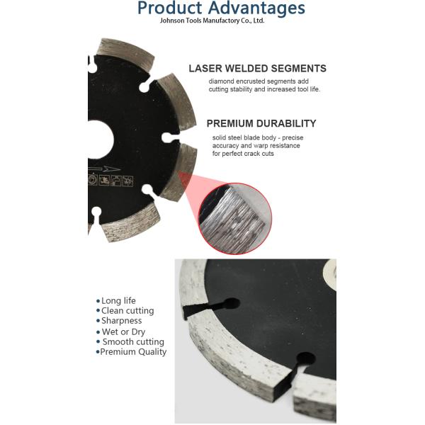 GB 105mm Laser Welded Tuck Point Diamond Blades For Hard Material Cutting