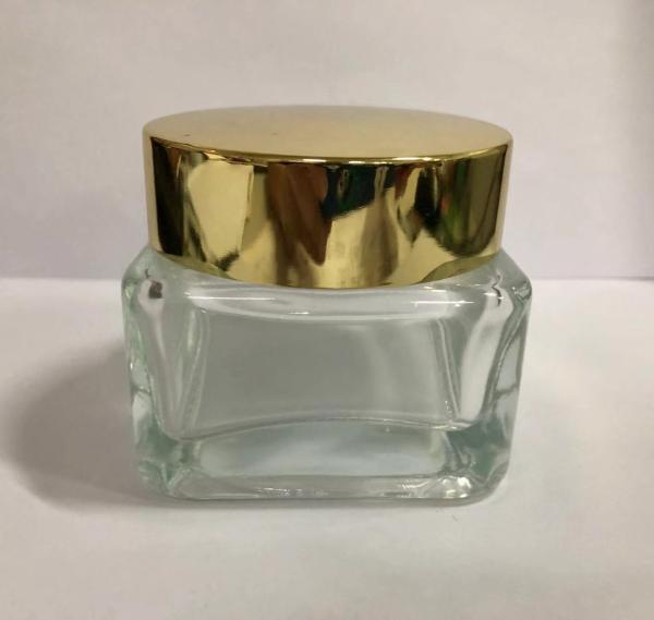 100g Square Glass Cream Jar Cosmetics Cream Bottles / Eco Friendly Lotion Containers