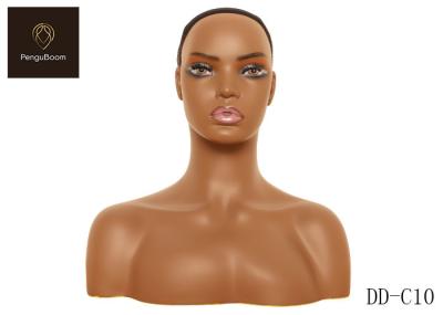 Washable Pierceable Mannequin Head Shoulders With Meticulous Makeup
