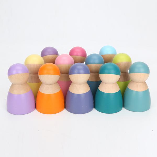 Blocs constitutifs en bois Toy Creative Educational d'arc-en-ciel de Brown 18cm