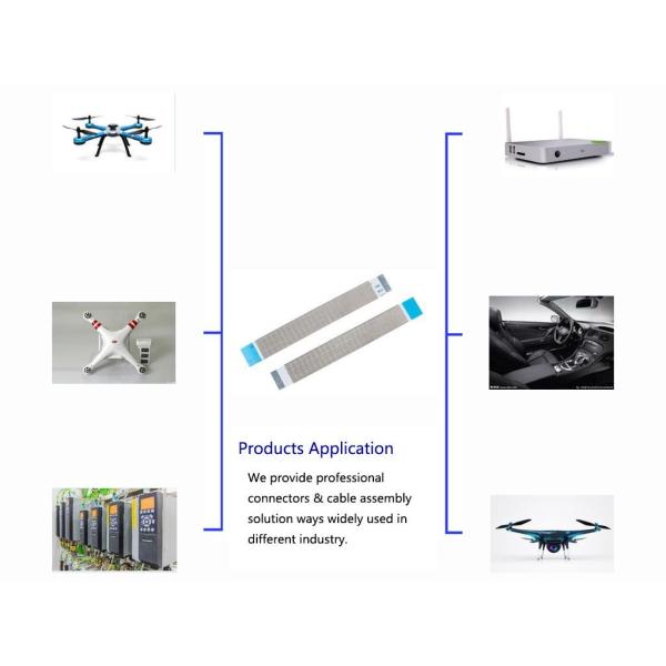 A Type 50 Pin FFC Ribbon Cable Tin Plated  Contact Material For Car Multimedia