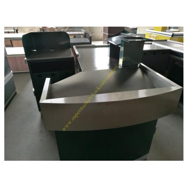 Stable Retail Metal Cashier Checkout Counter Dark Green Floor Standing