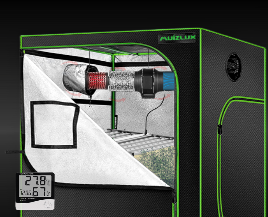 120x120x200 Grow Tent Complete Kit с 640W Grow Bar, 600D, металлическая рама, водонепроницаемый пол включен