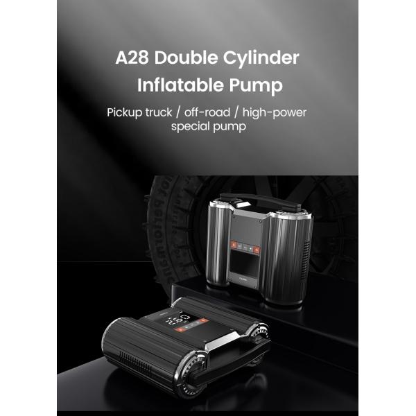 Car Tyre Air Pump YANTU E2 12V DC Portable Digital Tire Inflator with 30 Cylinder Black