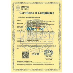 Wincode Optronics Co., Ltd Certifications