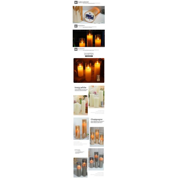 Flameless LED Pillar Candles Polished Flickering Battery Operated Candle For Home Decoration