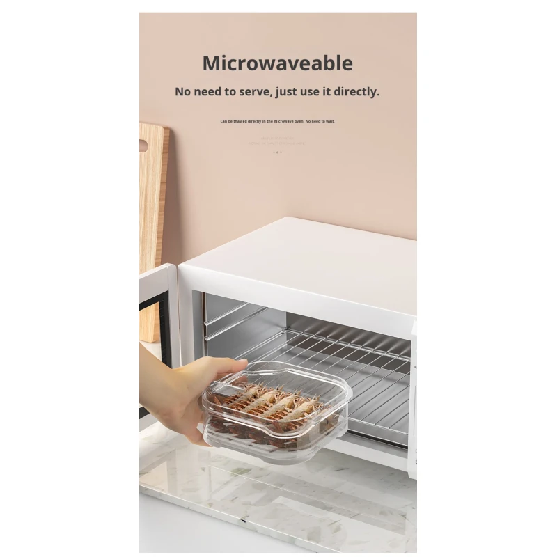 Modern Portable Reusable Plastic Meal Prep Organizer Containers with Lids for Kitchen Frozen Food Storage