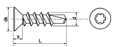304 Stainless Steel Star Drive Torx Flat Head Self Drilling Sheet Metal Security Screws