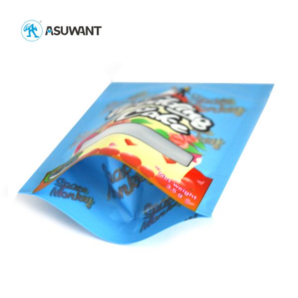 3.5g Food Grade Material Mylar Plastic Bags Ziplock Smell Proof For Weed Packaging