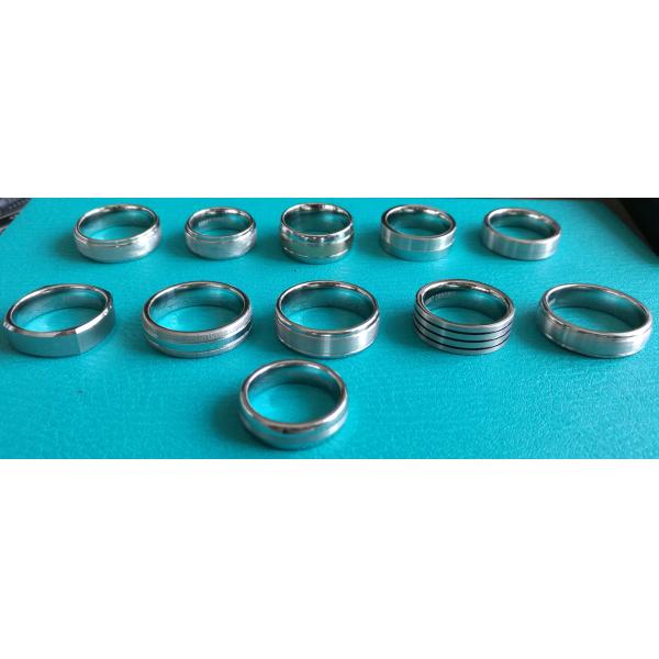 8mm Cobalt Chrome Mens Brushed Stepped Edges Wedding Band Ring