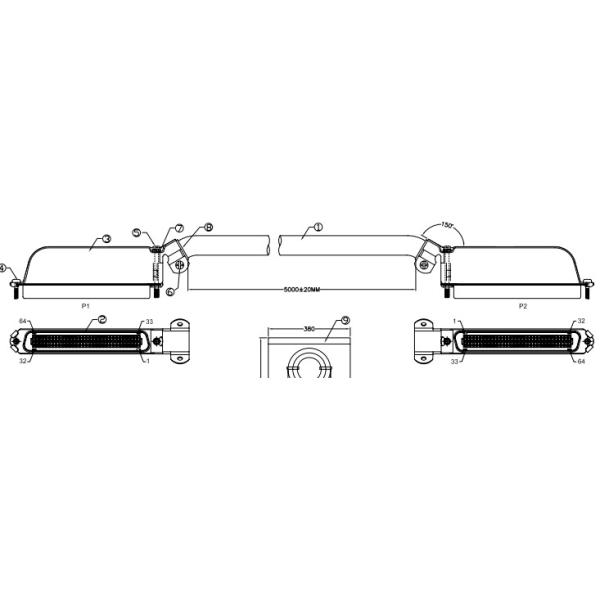 Сборка кабеля RJ21 IDC выход крышки металла 90 градусов или 45 градусов
