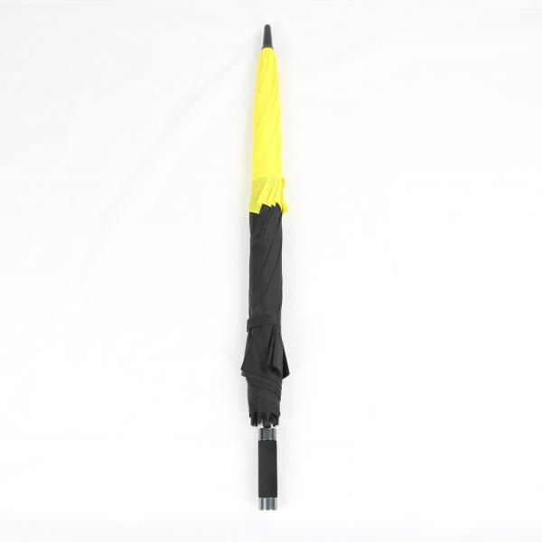 60 Inch Black Yellow Fiberglass Automatic Folding Umbrella With Wind Vents  Large Umbrella Windproof Double Canopy