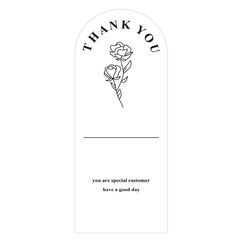 Kraft Paper Thank You Stickers With Arch Top For Gift Box And Retail Packaging