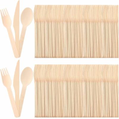 Natural Biodegradable Bulk Birch Wood Spoon / Forks / Knives Disposable