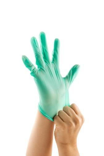 Disposable latex sterile examination gloves,white,L,latex with powder for hospital,food industry and beauty.