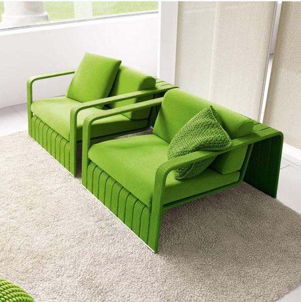 Exquisite Design Courtyard Garden Woven Rope Aluminum Sofa And Bench Chair Set