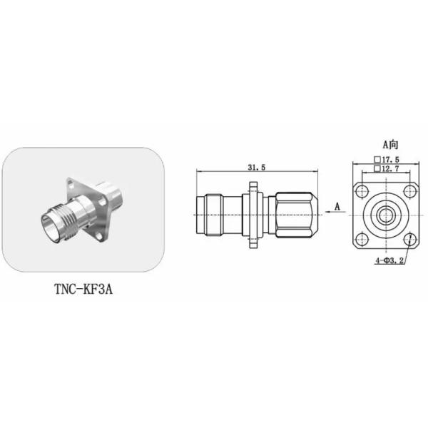 TNC прямая женская 4-ствольная фланцевая коаксиальная RF-коннектор для кабеля SFF-50-1.5-1/SYV-50-2-1