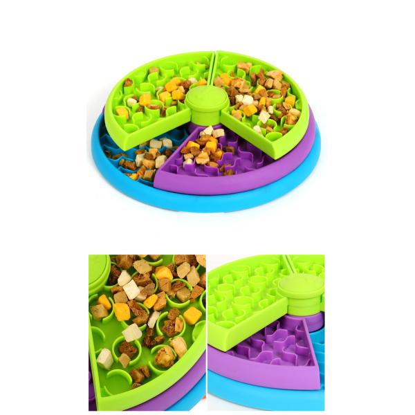 Противоскользящие миски с пищей для домашних животных Три цвета круглые тарелки Slow Food для собак и кошек