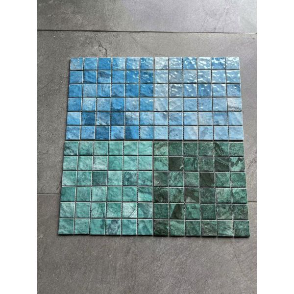 Bathroom Swimming Pool 48mm*48mm Blue Ceramics Mosaic