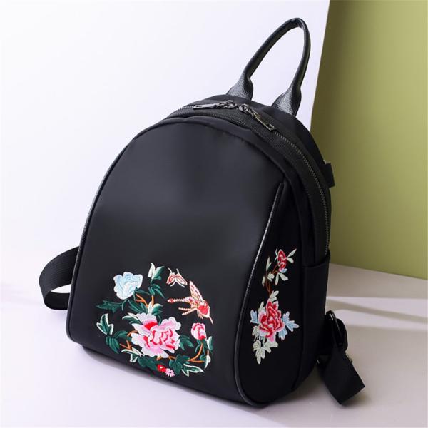 Nylon Embroidery Double Shoulder Bag Female Korean Version of The New Fashion Oxford Cloth Tourism shoulder bag backpack