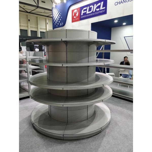 SPCC Material Supermarket Metal Shelves Customized Color Round Circle Shape