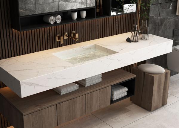 15mm Cararra White Sintered Stone Slab 800x2600mm