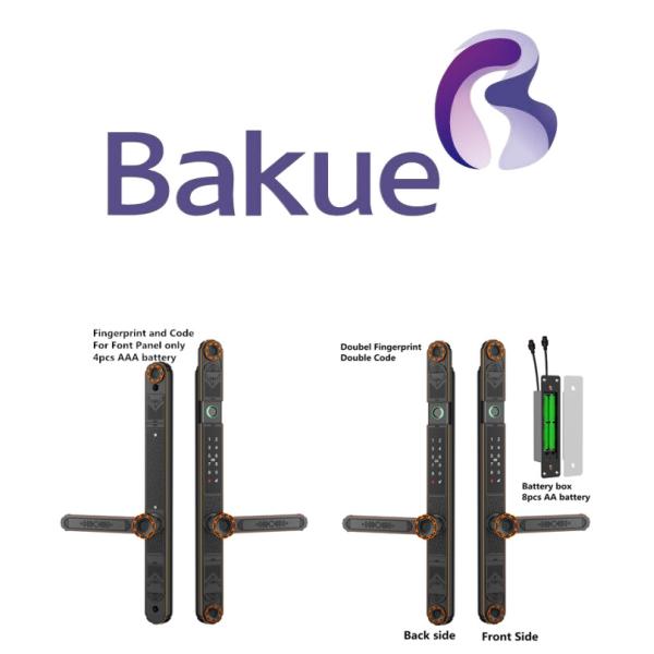 Двухсторонний парольный замок Алюминиевый отпечаток пальца для двора Внешняя дверь