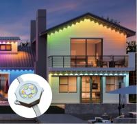 RGBIC CCT Smart Eave Wall Mounted Light Exterior PC ABS Housing Material com 5054 2835 Fonte de luz