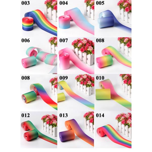 Eco-friendly Custom Printed Foldover Silk Stretch Elastic Rainbow Ribbon Elastic and Vibrant