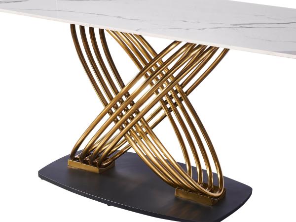 ODM OEM Luxury Modern Dining Table Set Ceramic Chrome Gold Silver