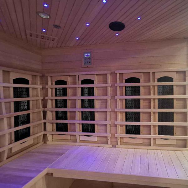 Residential 4 Person Wooden Steam Sauna Room Hemlock Infrared Steam Combine