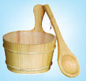 Spruce Wood Dry Steam Room Equipment Sand Timer / Bucket Simple Design