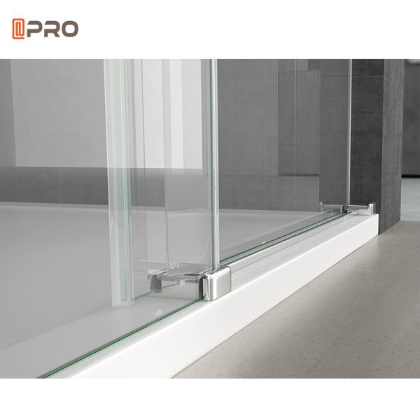 Aluminum Interior Noiseless Triple Sliding Glass Door Frameless Soundproof