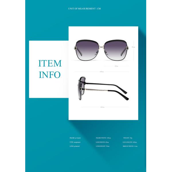 BSCI 145MM Women Polarized Vintage Big Frame Sunglasses Ladies Shades