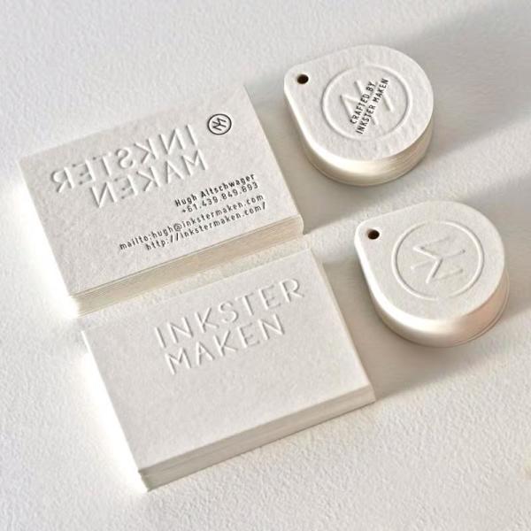 Carte de remerciement en relief sur papier d'art personnalisé pour les besoins des petites entreprises