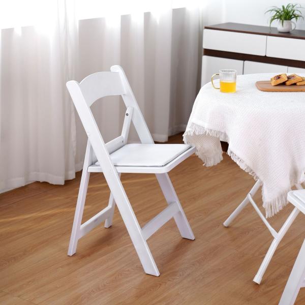 Modern Furniture White Resin Outdoor Folding Chair Perfect for Wedding Dining Events