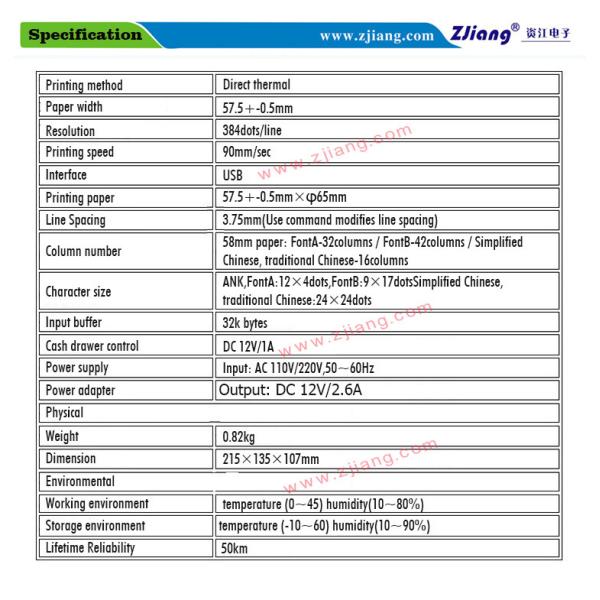 Black Color 2 Inch Usb Thermal Desktop Printer For Supermarket Bill